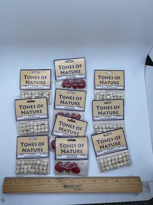 Craft Supply Lot: Square White Beads and Red Heart Beads