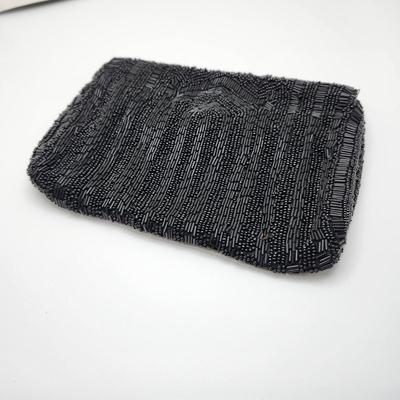 Antique French Black Bead Purse
