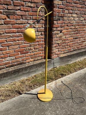 Mid Century Yellow Orbiter Floor Lamp (See Details)