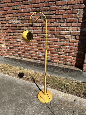 Mid Century Yellow Orbiter Floor Lamp (See Details)