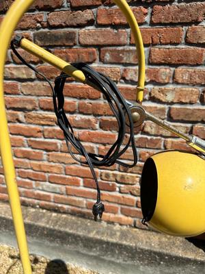 Mid Century Yellow Orbiter Floor Lamp (See Details)