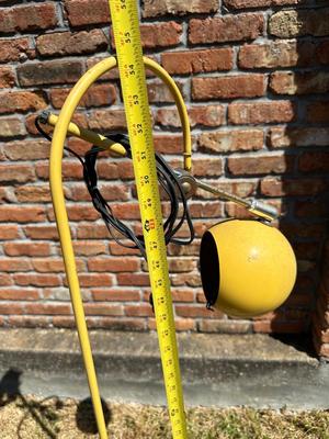 Mid Century Yellow Orbiter Floor Lamp (See Details)