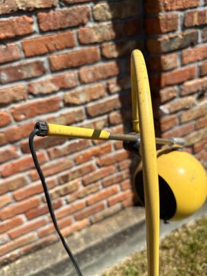 Mid Century Yellow Orbiter Floor Lamp (See Details)