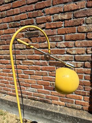 Mid Century Yellow Orbiter Floor Lamp (See Details)