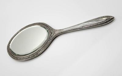 Hand Held Silver Mirror