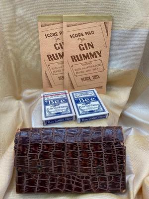 Beaux Arts/Chicago Vintage Crocprint Leather pouch