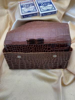 Beaux Arts/Chicago Vintage Crocprint Leather pouch