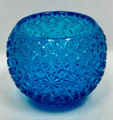 Blue Pressed Glass Bowl-shaped Candle Holder