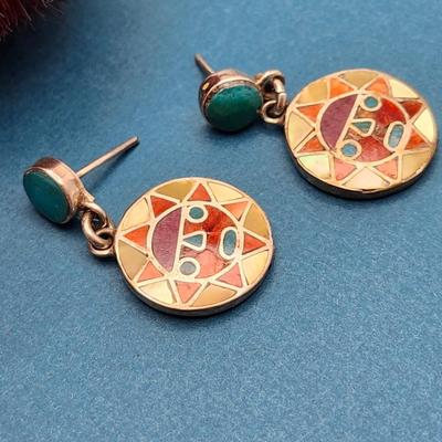 Inlay Peruvian earrings