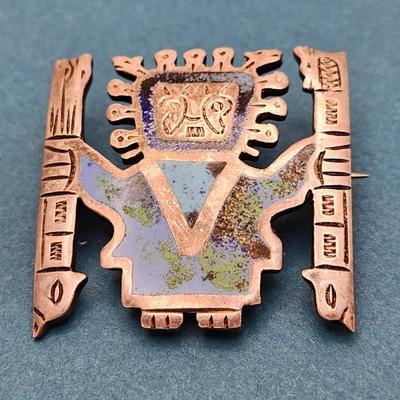 Azurite Inlay Brooch