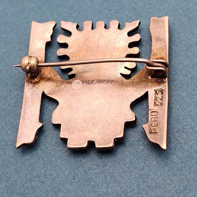 Azurite Inlay Brooch