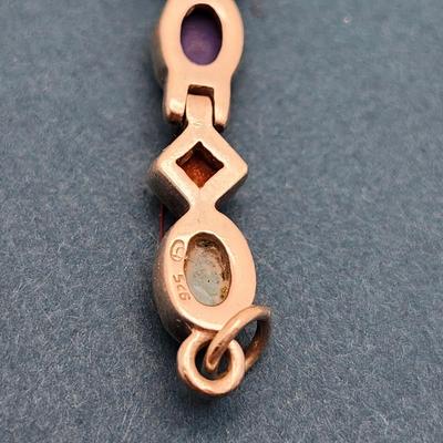 Multi stone Inlay in Sterling bracelet