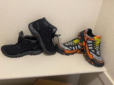 MEN'S SALEWA TRAIL RUN AND SALOMON SNOW BOOTS SIZE 11