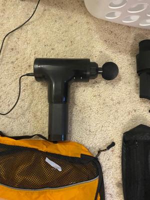 6 SPEED MUSCLE MASSAGE GUN AND OTHER LIFE ESSENTIAL’S LIKE LAUNDRY BASKETS, ETC