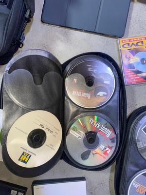 SEVERAL PC GAMES, START-UP DISCS, A PANASONIC CAMERA, TRIPOD AND MORE