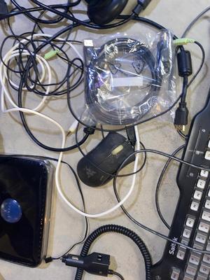 KEYBOARD, ROUTER AND VARIETY OF OTHER ELECTRONICS ITEMS