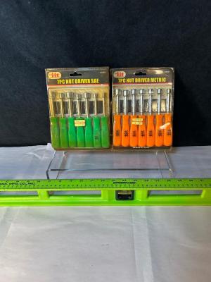 Lot 4. Two Nut Driver Sets and Level