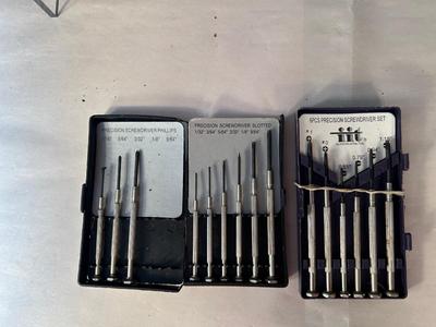 Lot 19. Precision Screwdrivers, Pick Set and Magnetic Tray
