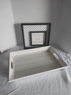 TRAY AND HOME SWEET HOME WALL HANGING