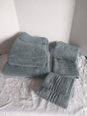 TWO SETS OF GREEN TOWELS
