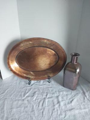 DECRO BOTTLE AND OVAL PLATTER