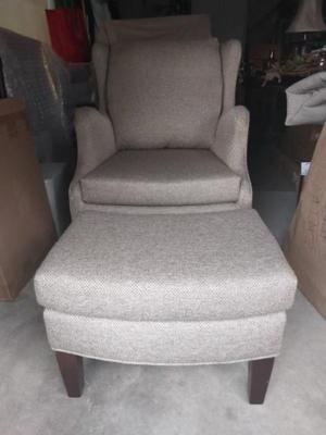 ARMCHAIR AND MATCHING OTTOMAN