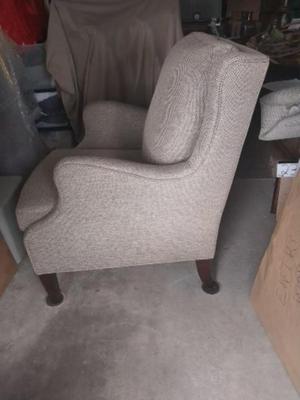 ARMCHAIR AND MATCHING OTTOMAN