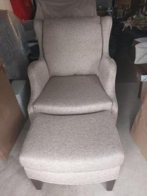 ARMCHAIR AND MATCHING OTTOMAN