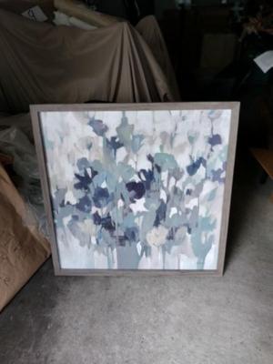 NICE FRAMED BLUE TONE SIGNED WALL ART