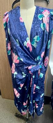 Dress Robe Wrap Around Floral Print size 14