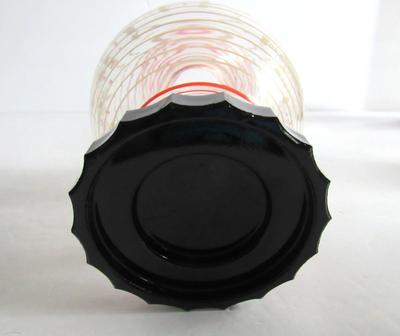 Old Art Deco Art Glass Hand Enameled Vase