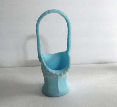 Old Fenton Blue MIlk Glass Basket