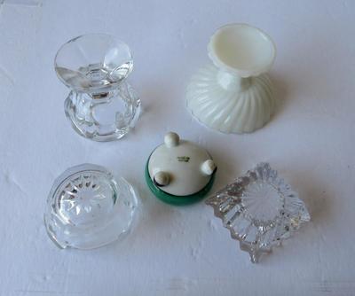 Lot of Old Glass and Lusterware Salt Dips