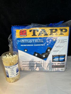 Lot 39. Two 16x12 Plastic Tarps and Zip Ties