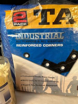 Lot 39. Two 16x12 Plastic Tarps and Zip Ties