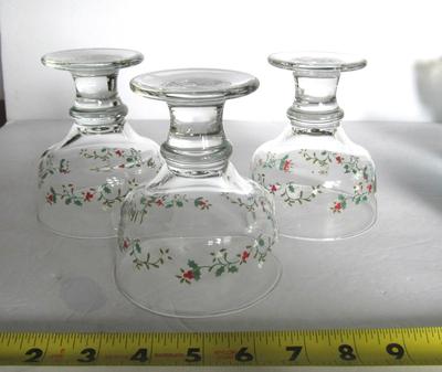 Older Glass Ice Cream or Dessert Glasses, Pfaltzgraff Winterberry Pattern