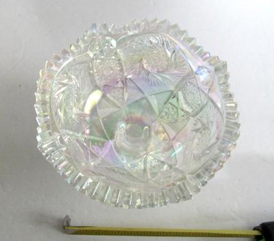 Smith Glass Clear Carnival Footed Compote