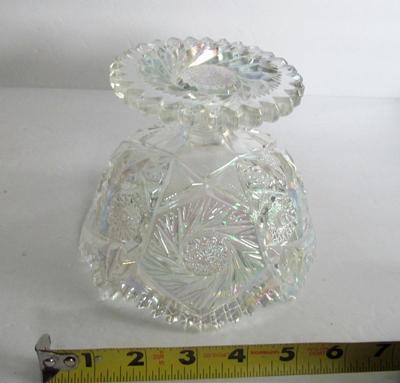 Smith Glass Clear Carnival Footed Compote