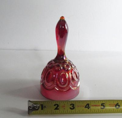 Older Red Carnival Glass Moon and Star Bell