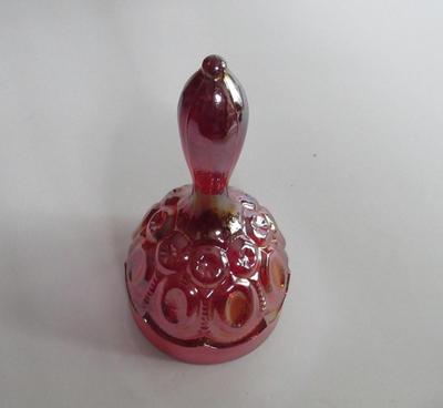Older Red Carnival Glass Moon and Star Bell