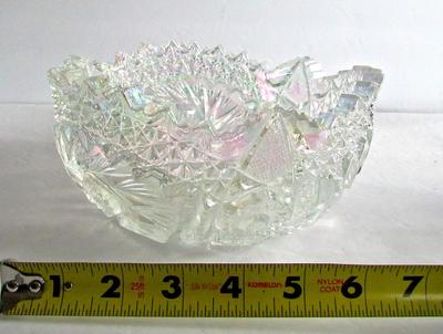 Older Smith Glass Clear Carnival Glass Bowl
