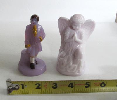 Old Boyd Glass Hand Painted Man and Glass Angel