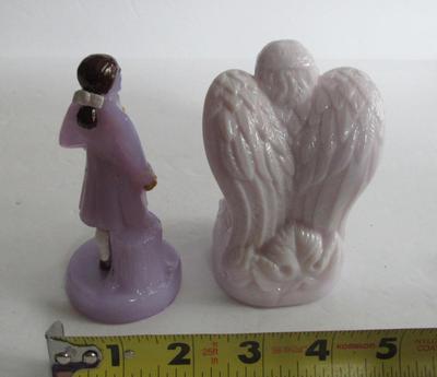 Old Boyd Glass Hand Painted Man and Glass Angel