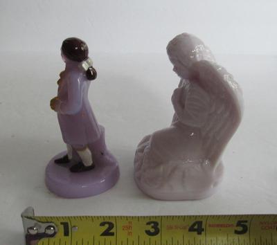 Old Boyd Glass Hand Painted Man and Glass Angel
