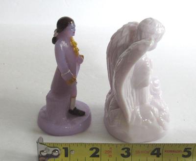 Old Boyd Glass Hand Painted Man and Glass Angel
