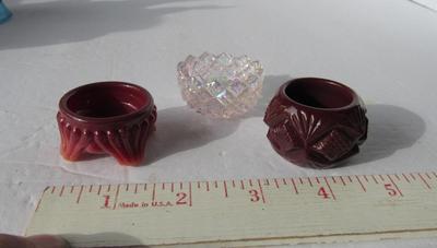 3 Older Glass Salt Dips