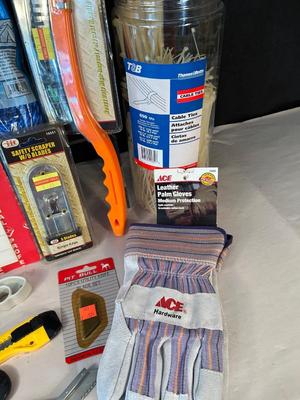 Lot 44. Ropes, Cutters, Zip Ties, Gloves, Bungee Cords