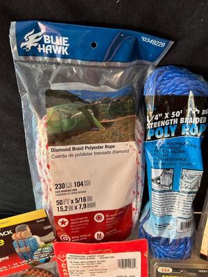 Lot 44. Ropes, Cutters, Zip Ties, Gloves, Bungee Cords