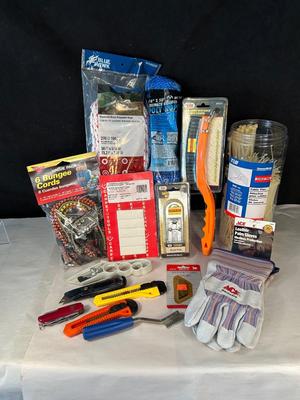 Lot 44. Ropes, Cutters, Zip Ties, Gloves, Bungee Cords