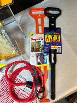 Lot 45. Ropes, Glue Gun, Gloves, Wire Brush